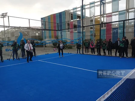 Su İdman Sarayında padel tennis kortunun açılışı olub