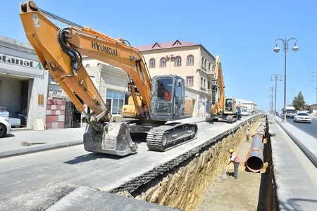 Bakının Badamdar qəsəbəsində içməli su təchizatı və kanalizasiya sistemləri yenidən qurulur