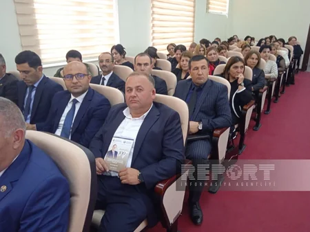 BDU alimləri Tərtər məktəblilərinə Heydər Əliyevin irsi ilə bağlı mühazirə deyiblər