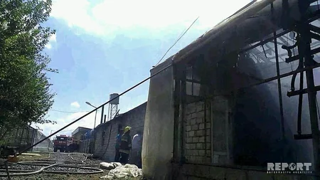 Lənkəranda partlayışla müşahidə olunan yanğın baş verib - FOTO
