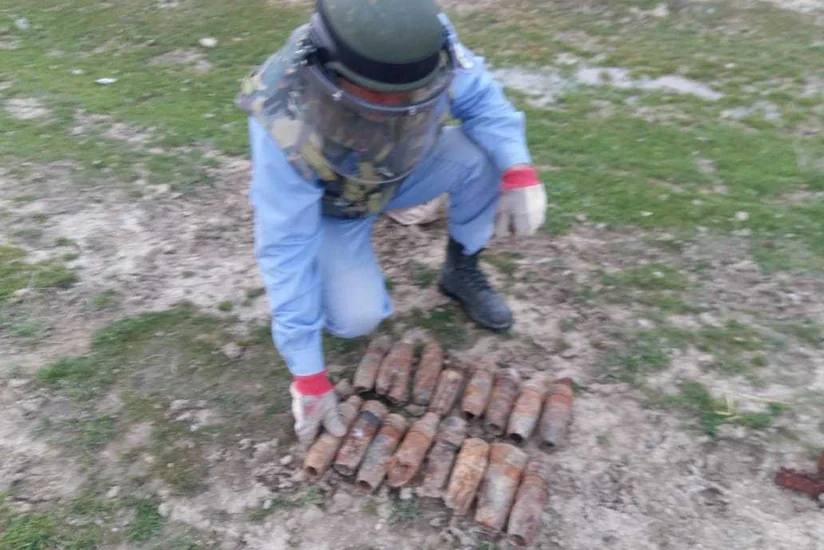 Xızıda partlamamış hərbi sursatlar, mərmi və qumbaralar aşkarlanıb - FOTO