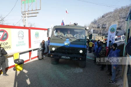 Peacekeepers' supply vehicles pass freely along Shusha-Khankandi road again - VIDEO