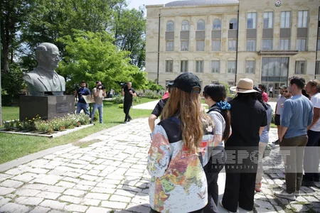 International travelers visit Shusha