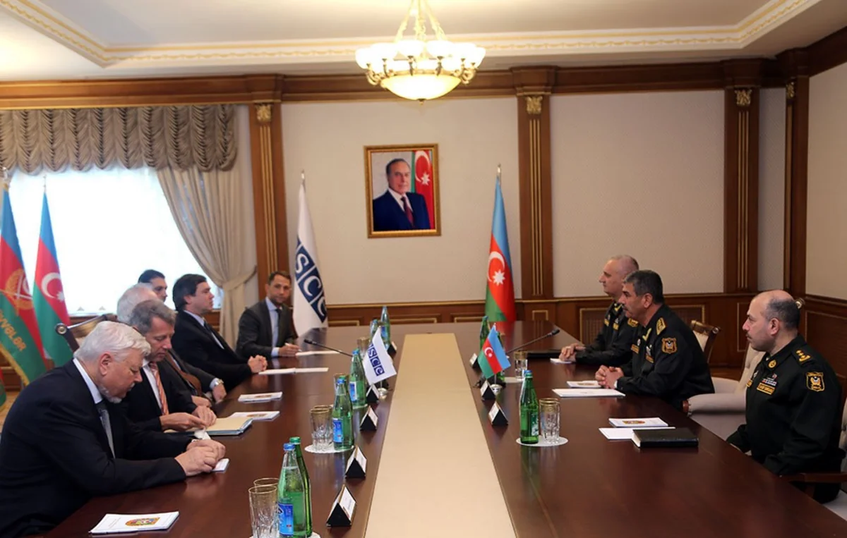 Zakir Hasanov discusses situation on contact line with OSCE Minsk Group Co-Chairs