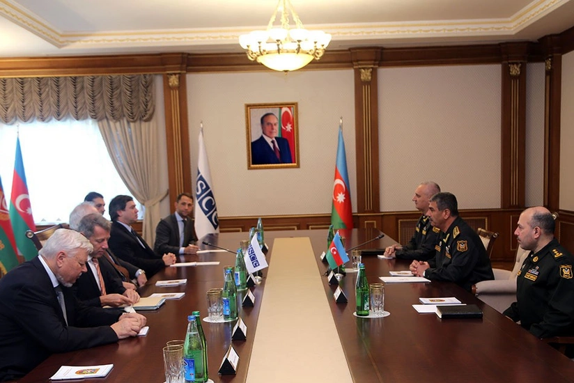 Zakir Hasanov discusses situation on contact line with OSCE Minsk Group Co-Chairs