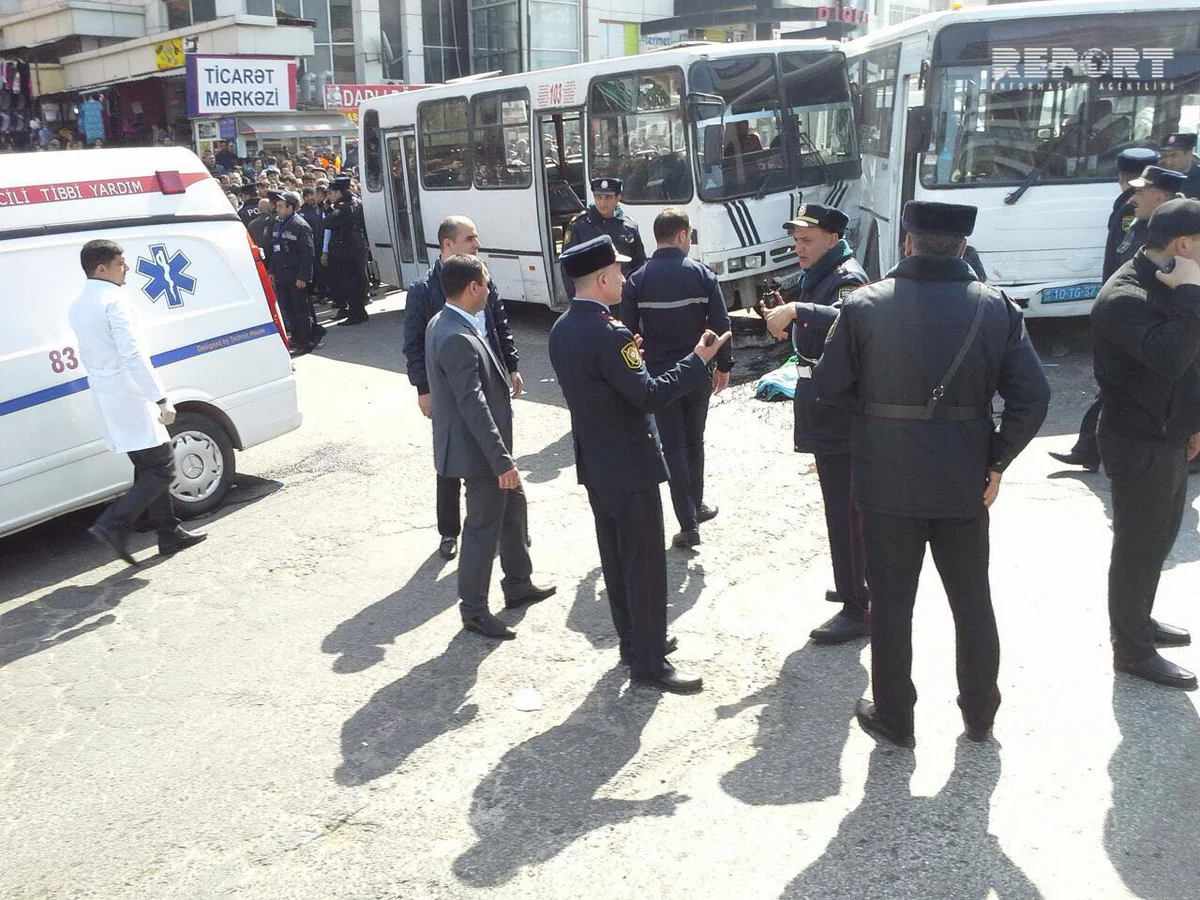 Bakıda avtobuslar toqquşub, bir nəfər ölüb, 9 nəfər yaralanıb