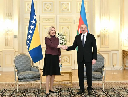 Президент Ильхам Алиев встретился с председателем Президиума Боснии и Герцеговины