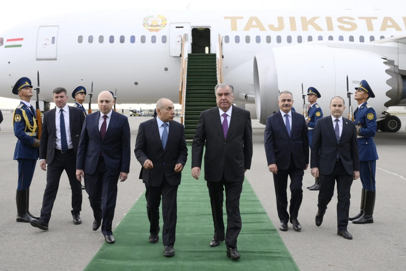 President of Tajikistan Emomali Rahmon arrives on a state visit to Azerbaijan