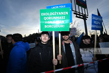 Акция протеста на дороге Шуша-Ханкенди продолжается пятый день