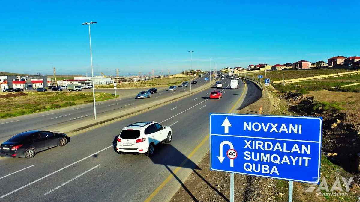На дороге Сарай-Новханы создан новый разворот для автомобилей