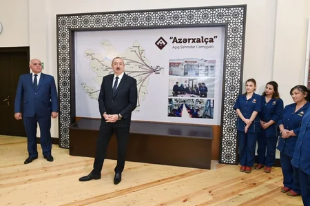 President Ilham Aliyev attended opening of Gabala branch of Azerkhalcha OJSC
