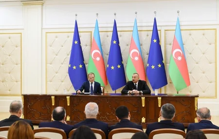 President Ilham Aliyev and Donald Tusk made press statements