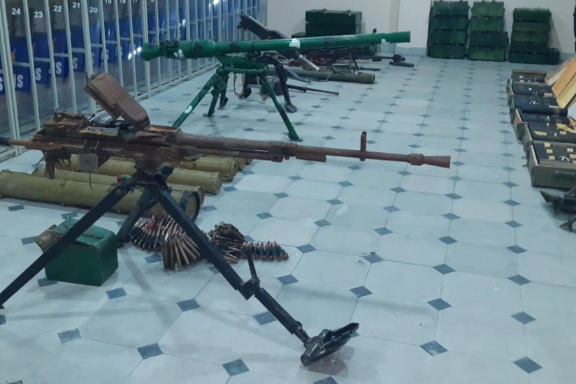 Weapons thrown by enemy in Sugovushan found