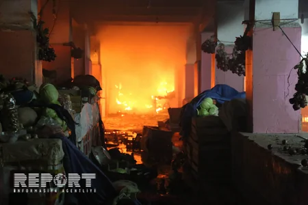 Təzə bazarda yanğın baş verib - FOTO - VİDEO