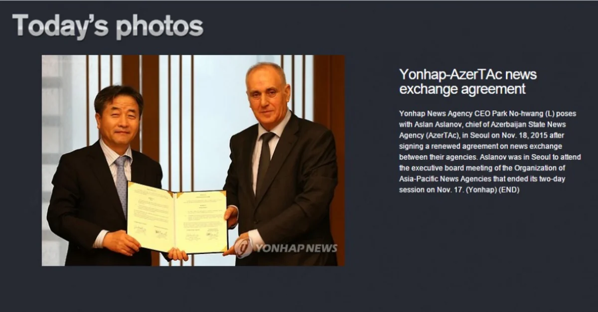 AZƏRTAC-la Yonhap arasında əməkdaşlıq sazişi imzalanıb
