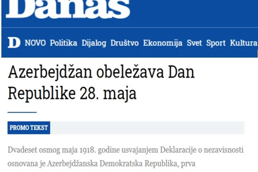 Serbiya mediasında Respublika Günündən bəhs edilib
