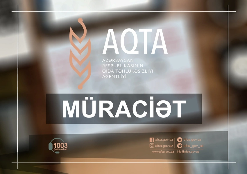 AQTA qida subyektlərinə qida məhsulları ilə bilavasitə təmasda olan əməkdaşları ilə bağlı müraciət edib