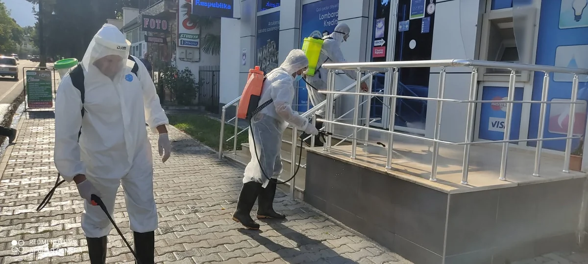 Qaxda dezinfeksiya işləri aparılıb