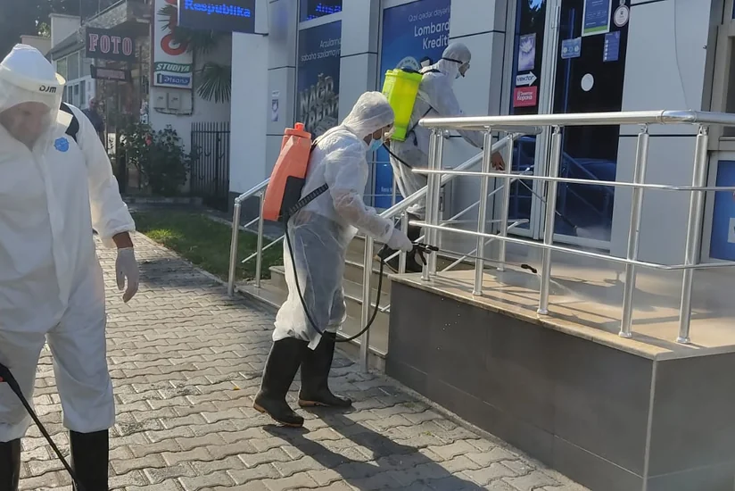 Qaxda dezinfeksiya işləri aparılıb