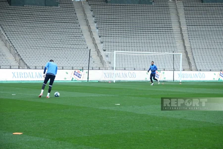 Azərbaycan millisinin Tofiq Bəhramov adına Respublika stadionunda açıq məşqi keçirilib