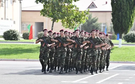 Prezident İlham Əliyev DTX-nin N saylı hərbi hissəsində gənc əsgərlərin andiçmə mərasimində iştirak edib - YENİLƏNİB - FOTO