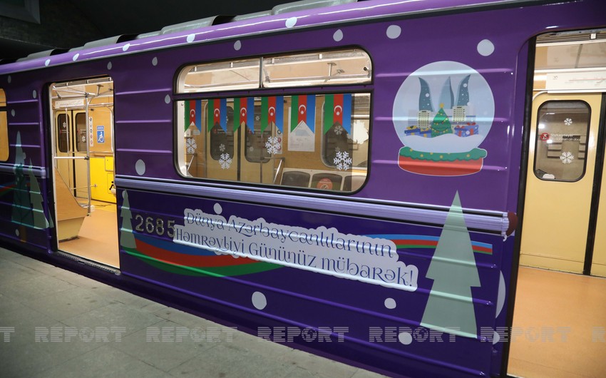 Metronun Yeni il qatarı bu gündən Şaxta baba və Qar qız sorağı ilə xətdə olacaq