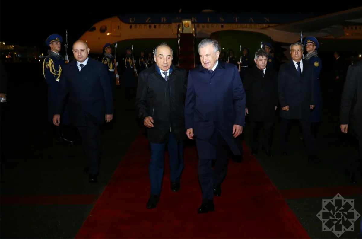 Özbəkistan Prezidenti Şavkat Mirziyoyev Azərbaycana işgüzar səfərə gəlib