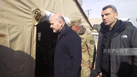 Turkish interior minister visits base point of Azerbaijani rescuers