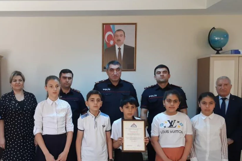 Göygöl polisi müsabiqə iştirakçıları ilə görüşüb - FOTO