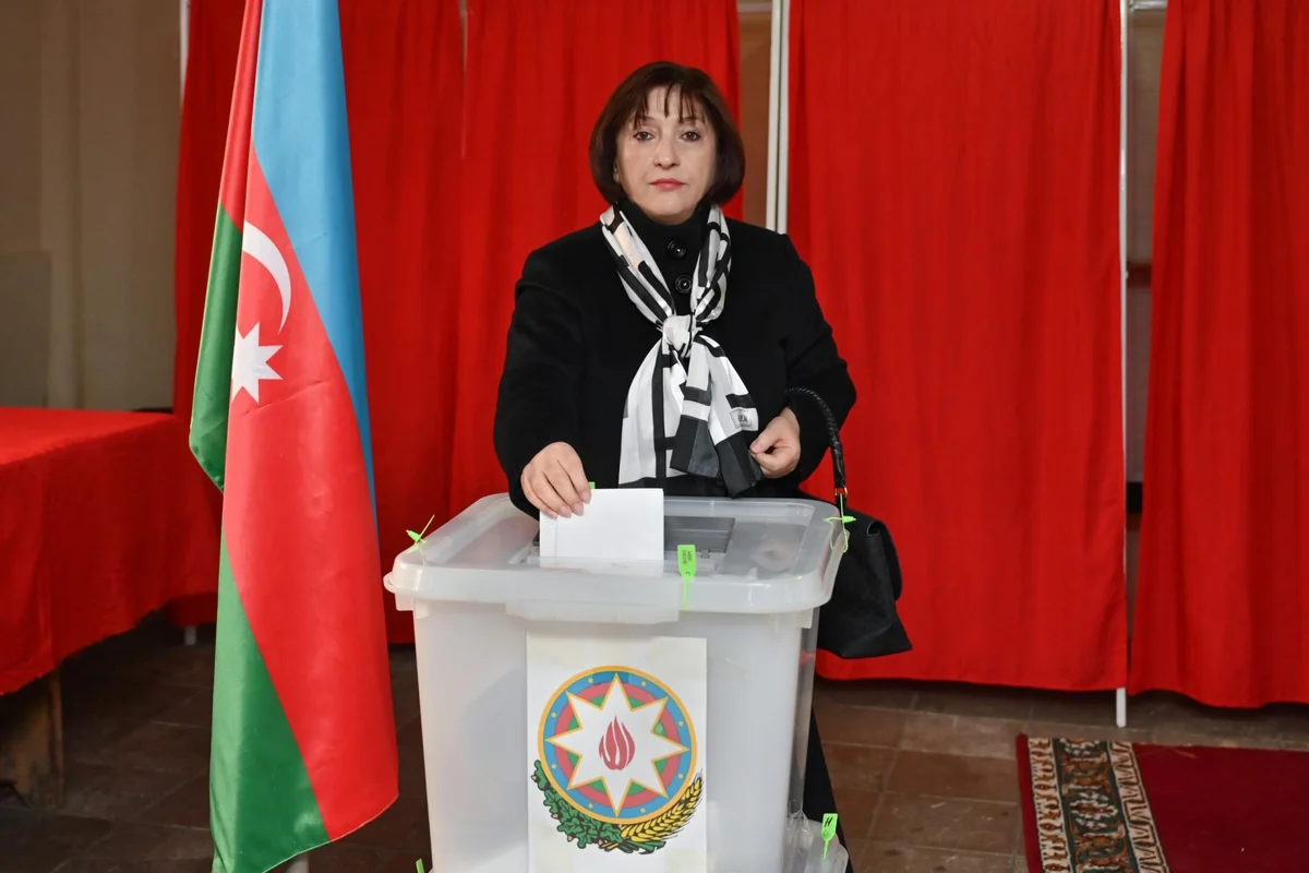 Parliament speaker casts her vote in Azerbaijan municipal elections