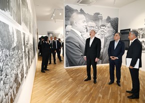 İlham Əliyev və Qurbanqulu Berdiməhəmmədov Şuşada “Heydər Əliyev və Qarabağ” sərgisi ilə tanış olublar