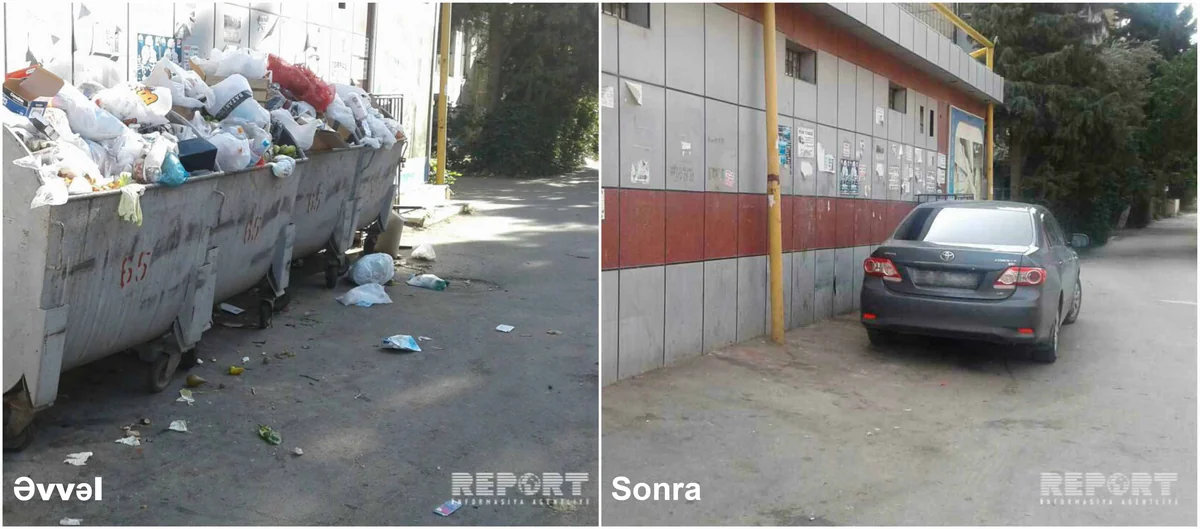 Nəsimi rayonunda sakinləri narahat edən zibil yeşikləri əvvəlki yerinə qaytarılıb