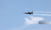 Demonstration flight of F-16 fighter jet carried out at Technofest-2025