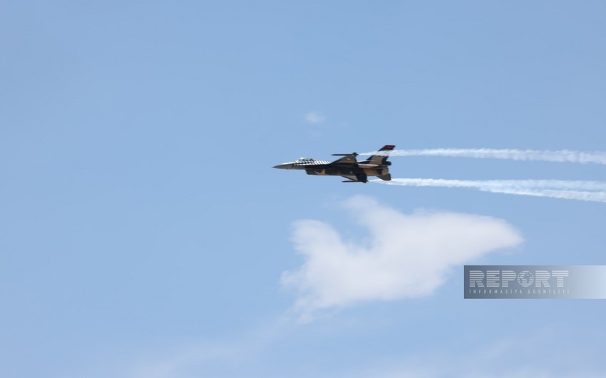 Demonstration flight of F-16 fighter jet carried out at Technofest-2025