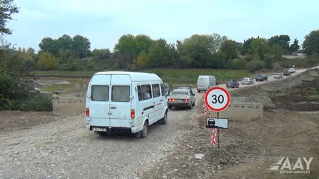 Qudyalçayın üzərində müvəqqəti yeni alternativ yol salınıb