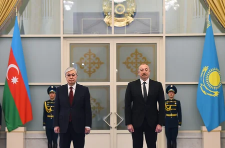 Astanada Prezident İlham Əliyevin rəsmi qarşılanma mərasimi olub - VİDEO - YENİLƏNİB