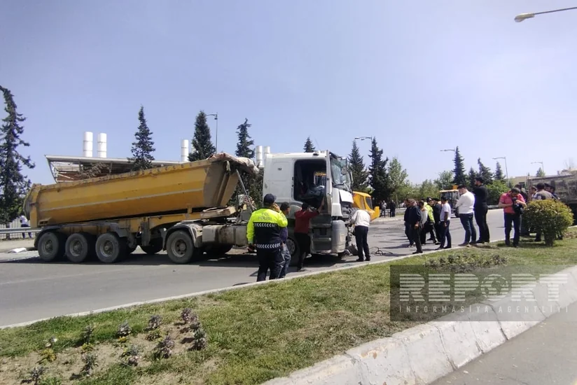 Yevlaxda 2 yük və 2 minik avtomobilinin iştirakı ilə zəncirvari qəza olub