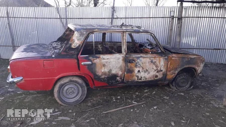В Кюрдемире загорелись автомобиль и гараж - ВИДЕО