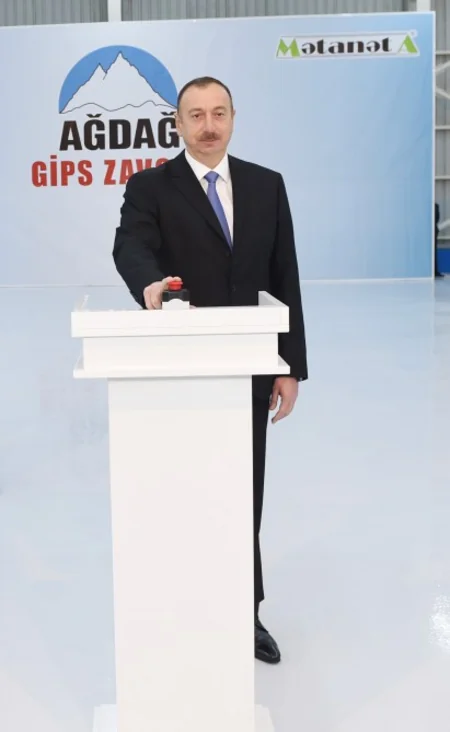 Prezident İlham Əliyev Yeni Ağdağ gips zavodunun açılışında iştirak edib