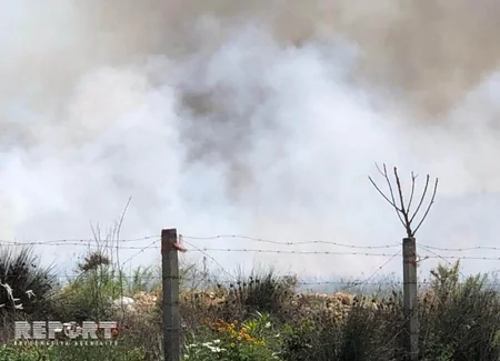 Abşeronda elektrik xəttində partlayış yanğınla nəticələnib - VİDEO - YENİLƏNİB