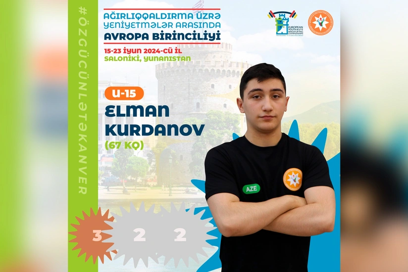 Азербайджанский тяжелоатлет завоевал три медали на чемпионате Европы