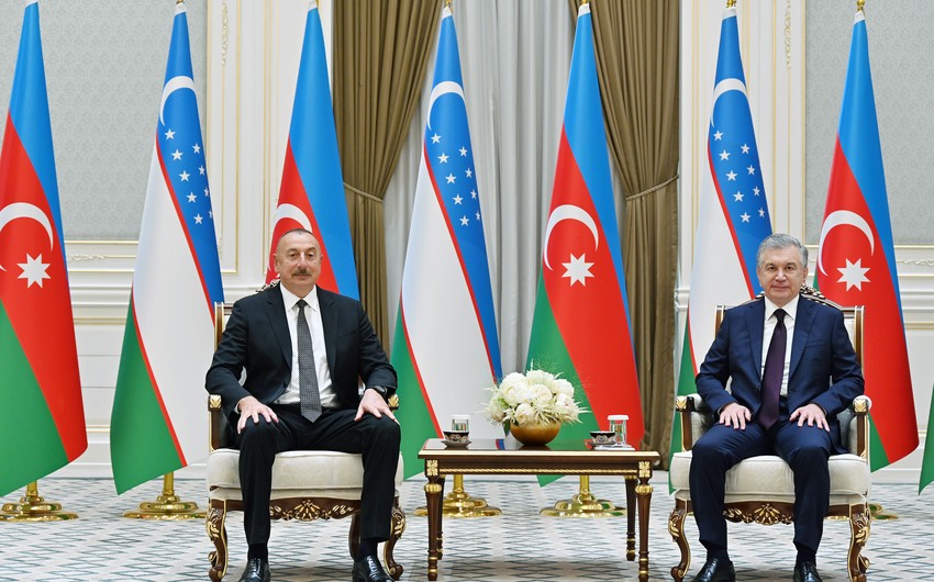 Azərbaycanla Özbəkistan arasında strateji tərəfdaşlığın dərinləşdirilməsi haqqında Bəyannamə imzalanıb