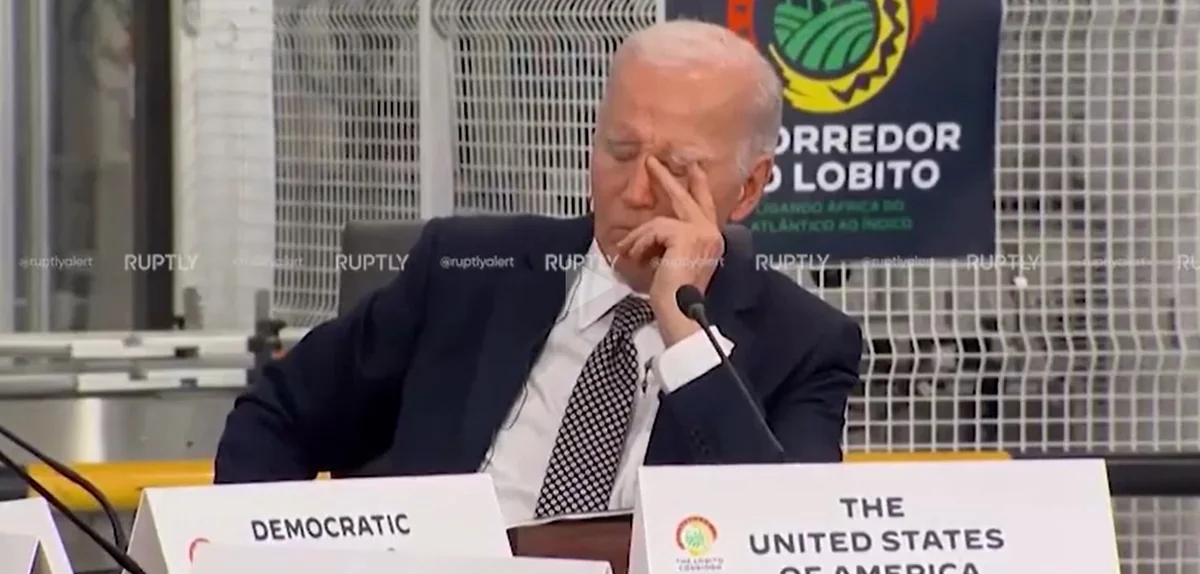 Biden appears to rest his eyes at African summit in Angola