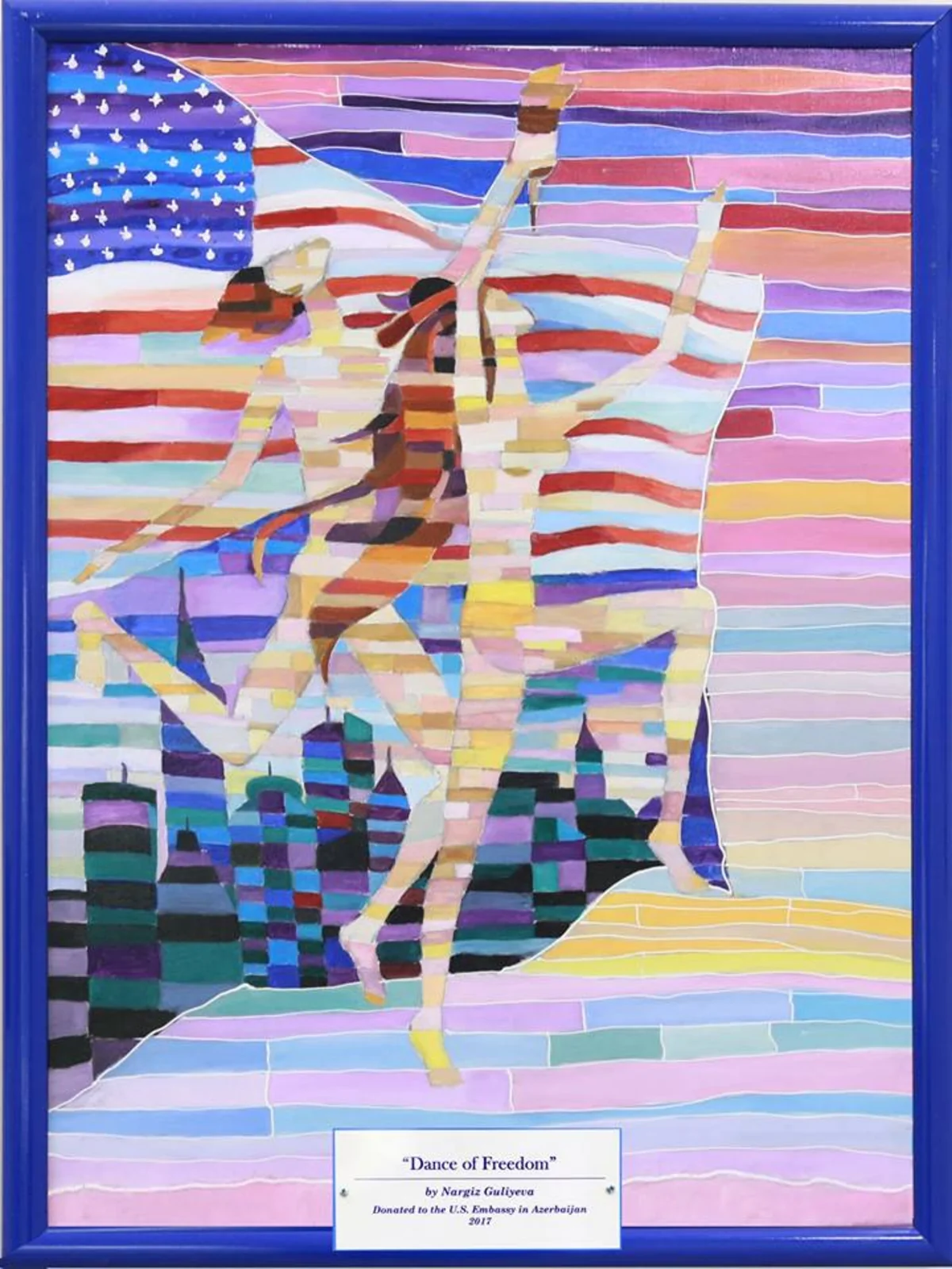 Azərbaycanlı rəssam çəkdiyi rəsm əsərini ABŞ səfirliyinə hədiyyə edib