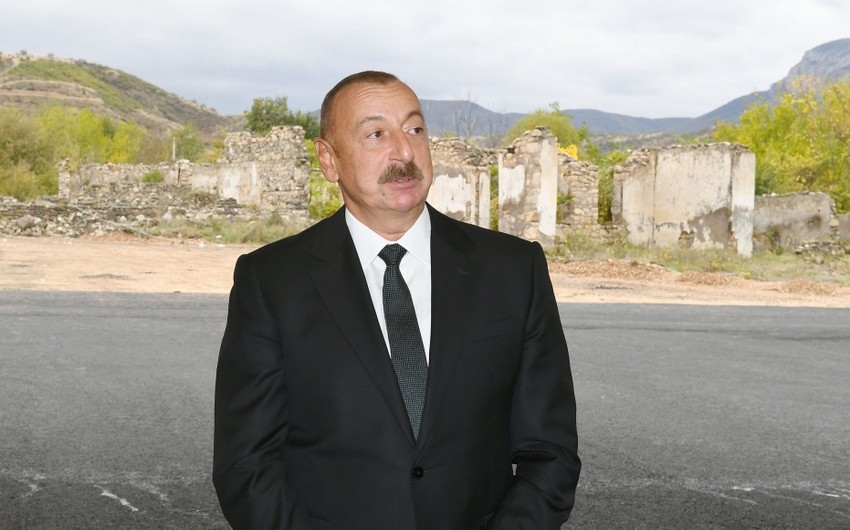 Dövlət başçısı: Uzun fasilədən sonra – 27 il erməni işğalından sonra artıq Zəngilan Vətənə qayıtdı