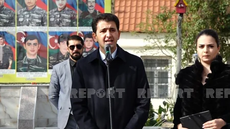 Gəncədə şəhidlərin xatirəsinə inşa edilən bulaq-kompleksinin açılışı olub