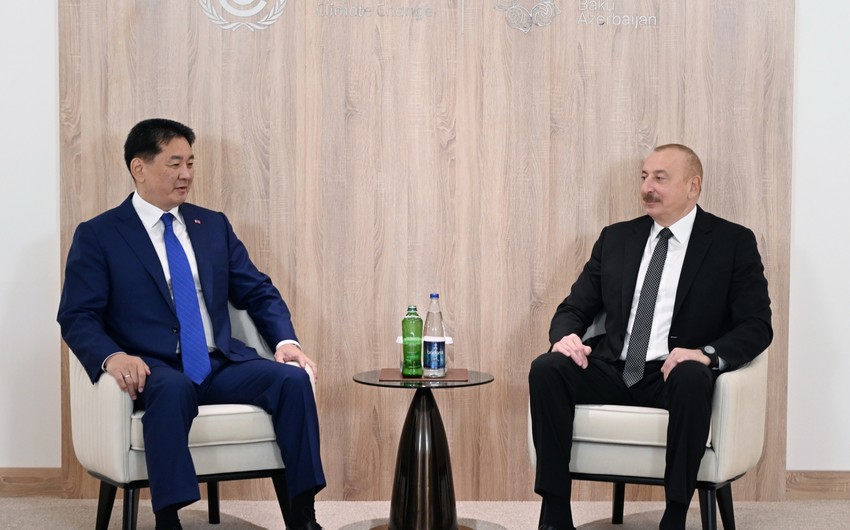 İlham Əliyev Monqolustan Prezidenti ilə görüşüb - YENİLƏNİB