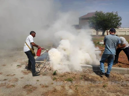 Biləsuvarda fövqəladə hadisələrin nəticələrinin aradan qaldırılmasına dair məşq keçirilib