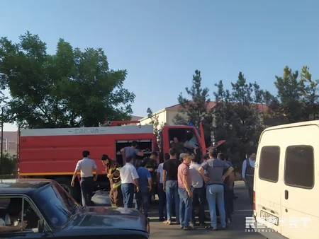 Saatlıda yanğınsöndürən maşın qəzaya uğrayıb - FOTO