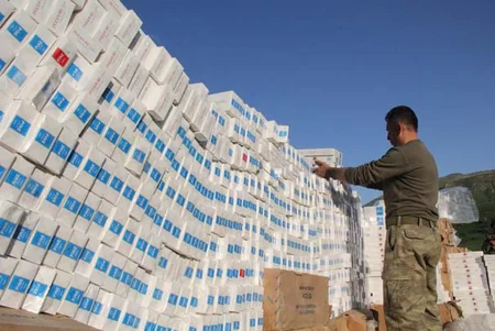 ​Türkiyədə terrorçu PKK-ya məxsus 5 milyon qutu siqaret müsadirə edilib